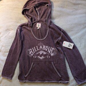 WOMEN'S NEW TOP BILLABONG Shirt Hoodie S Small SP T Tee Long Sleeve Purple